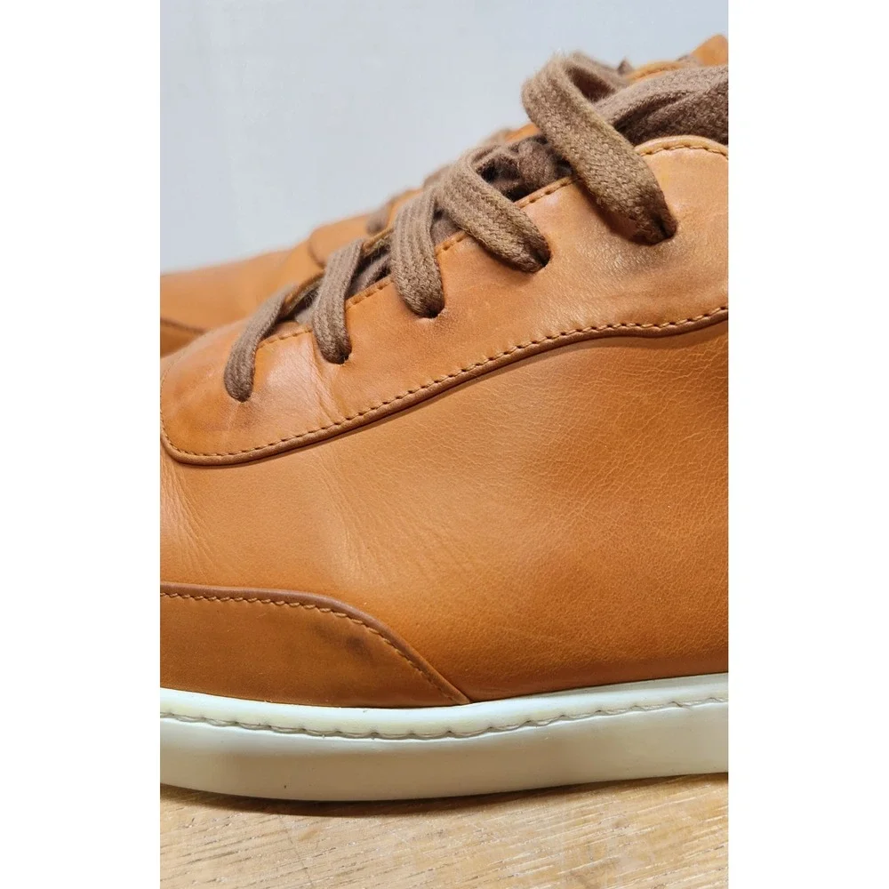 JAK Nova Tan Leather Low Top Sneakers Mens 43 Brown Made in Portugal